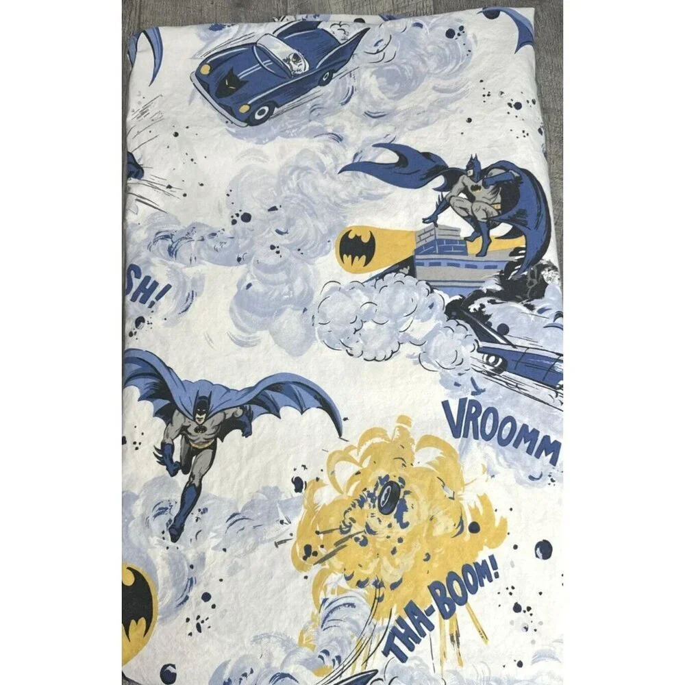 Pottery Barn Kids Batman Cityscapes Full‎ Flat Sheet Only 100% Cotton 2011